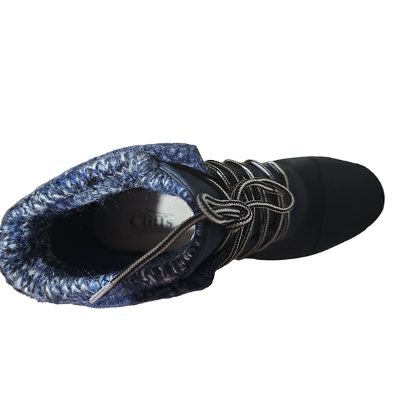 Cliffs by White Mountain Women's Duena Hiker Boots Size 8W Navy New - Picture 3 of 5